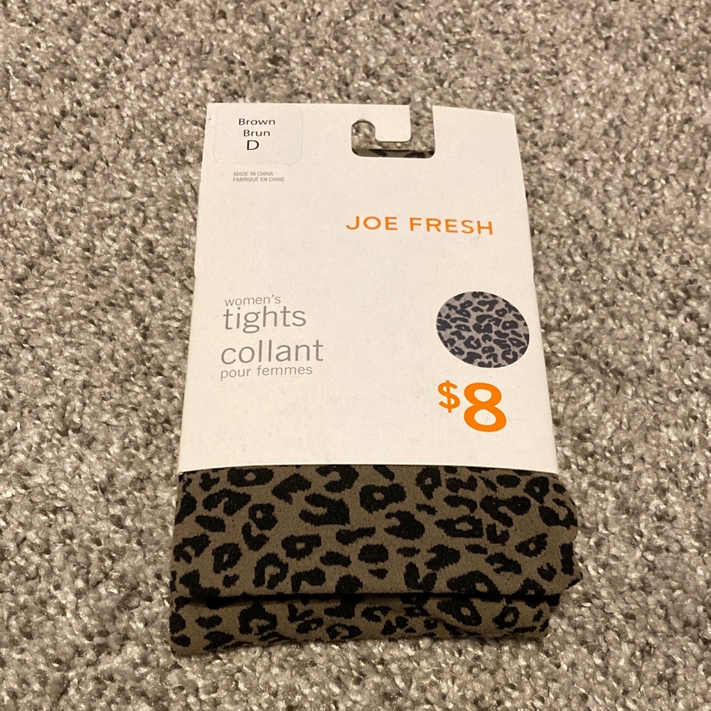 Joe Fresh Brown Leopard Print Women's Tights